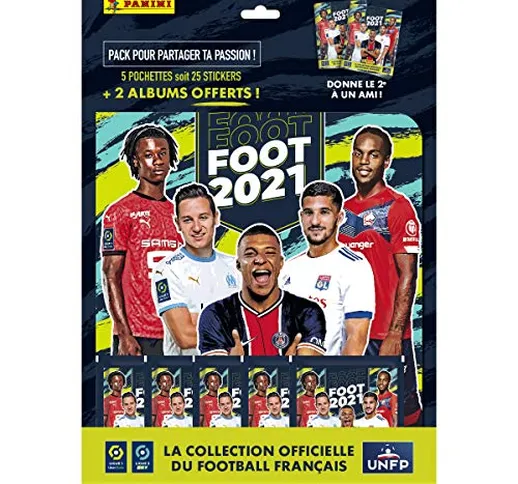 Panini France SA-STICKERS PANINI FOOT 2020-21-5 BUSTELE + 2 ALBUMS IN OMAGGIO 003994SPCFGD