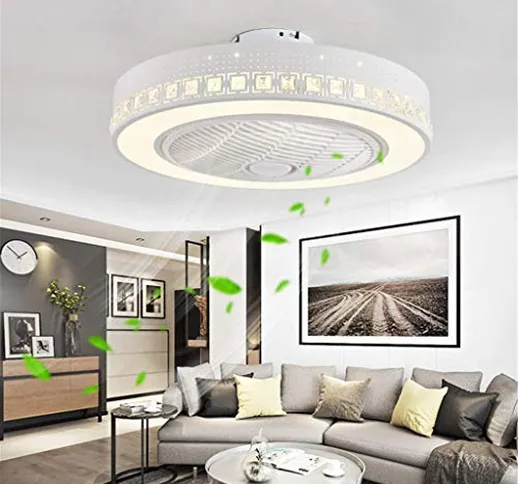 JINWELL Fan Plafoniera Creativa moderna Plafoniera LED Dimmerabile Ventilatore a soffitto...