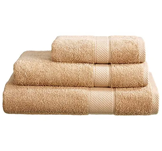 Linens Limited Telo da Bagno Extra Grande Jumbo 100% Cotone Turco, Beige, A 100 x L 180 cm