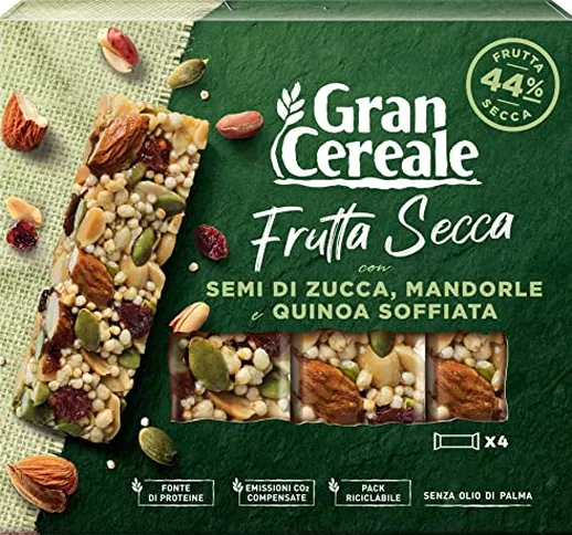 Gran Cereale Barrette con Frutta Secca Semi di Zucca e Quinoa Soffiata, 120g