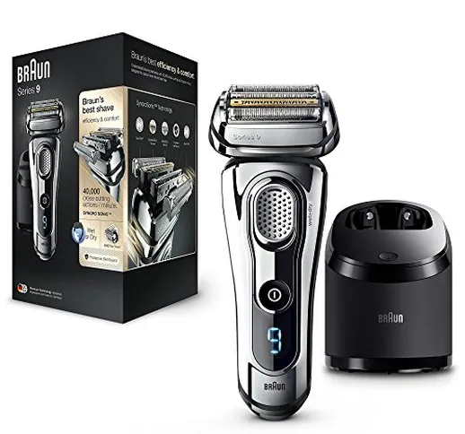 Braun Series 9 9296cc Rasoio Barba Elettrico a Lamina, Wet&Dry, Ricaricabile e Senza Fili,...