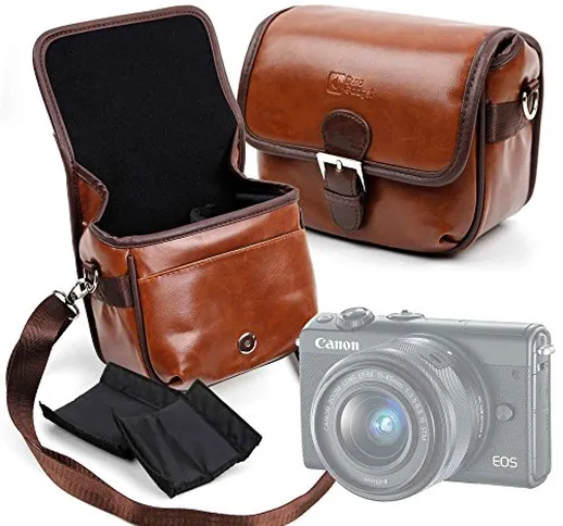 DURAGADGET Borsa Vintage per Fotocamera Canon EOS M100 | Lomo Instant - con Tracolla Regol...