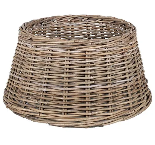 URBNLIVING - Base per Albero di Natale, in Rattan, 50 x 26 cm, in bambù Naturale