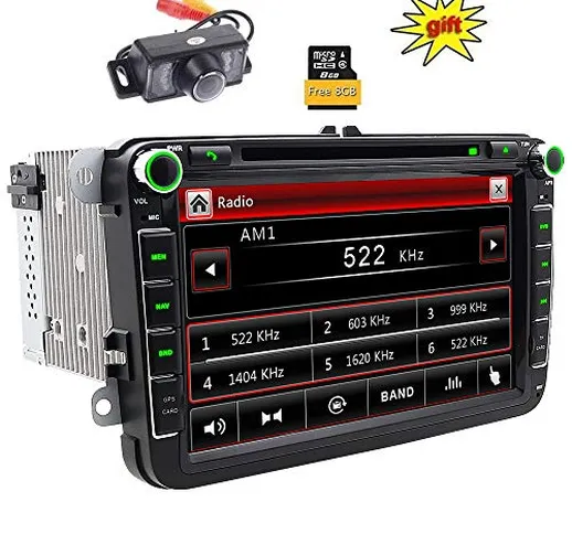 Doppio DIN Car stereo 20,3 cm touchscreen autoradio in dash navigazione GPS USB/SD FM AM R...