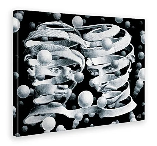 Giallobus - Quadro - Stampa su Tela Canvas - Escher - Bond of Union - 50 X 70 Cm