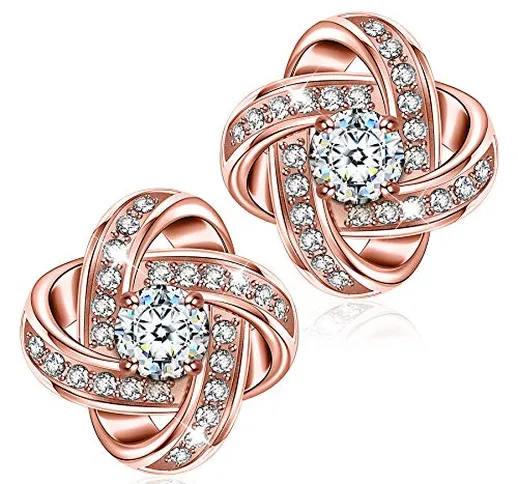 Alex Perry Regalo orecchini di zirconi cubici oro rosa argento 925 regali per lei gioielli...