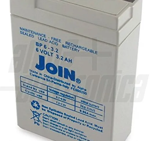Batteria al piombo 6V 3,2Ah con faston- AGM BP06-3,2 Alpha