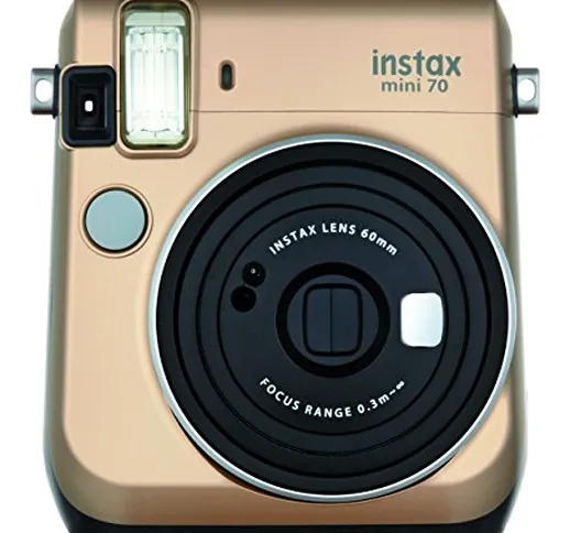 Fujifilm Instax Mini 70 Stardust Gold Fotocamera Istantanea per Stampe Formato 62x46 mm, O...