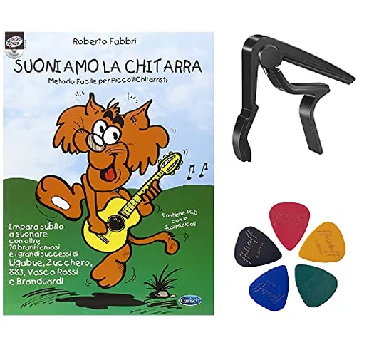 R.Fabbri Suoniamo la chitarra volume 1 + CD, 10 Plettri in ABS e un Capotasto Mobile per C...