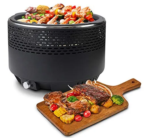 Leogreen - Barbecue a Carbone Senza Fumo, Barbecue a Carbonella con Ventilazione, Barbecue...