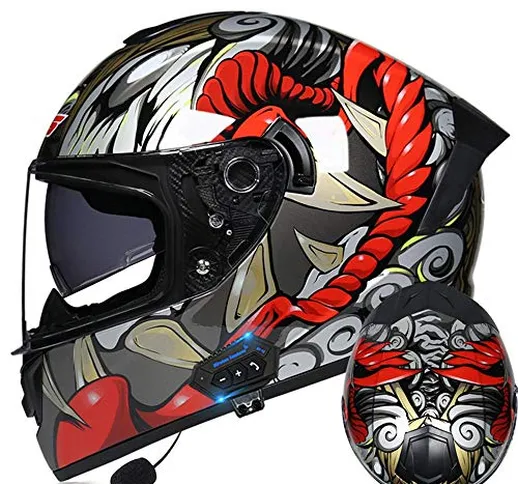 Bluetooth Modular Flip Up Front Motorcycle Casmet,Integrato Casco Moto Integrale Modulare...