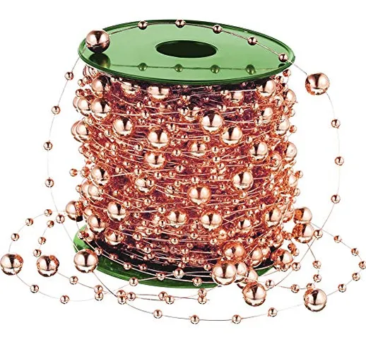 Perline di tenda, 98 piedi in oro rosa Perle di corda Ghirlanda perline di nozze Perle di...