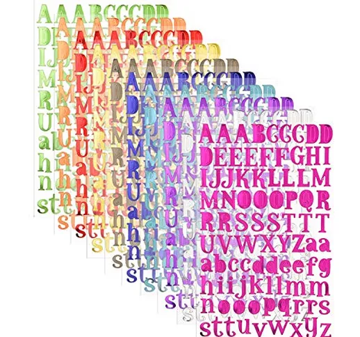 10 Colori Letter Stickers Adesivi Lettere Alfabeto Colorate Autoadesivi Stickers Glitter A...