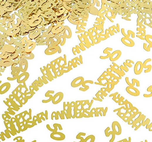 Gejoy 4 Borse Oro 50th Anniversario Coriandoli Glitter Coriandoli Decorazioni da Tavolo pe...