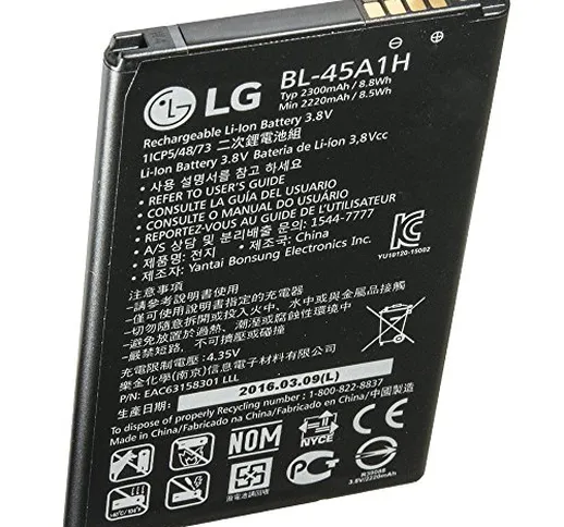 Batteria originale LG ioni di litio BL-45A1H con 2300 mAh per LG K10, K420 N (batteria) EA...