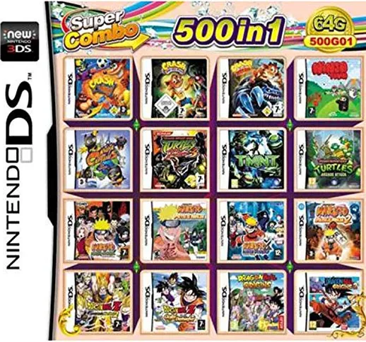 CMLegend 500 Games in 1 NDS Game Pack Carta Super Combo Cartuccia per DS New 3DS LL/XL