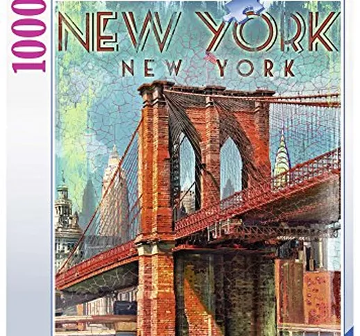 Ravensburger Italy- Retro New York Puzzle, 1000 Pezzi, Multicolore, 19835