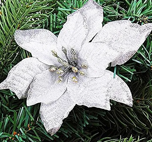 Asdomo, decorazione da appendere, per albero di Natale, a forma di fiore colorato, con gli...