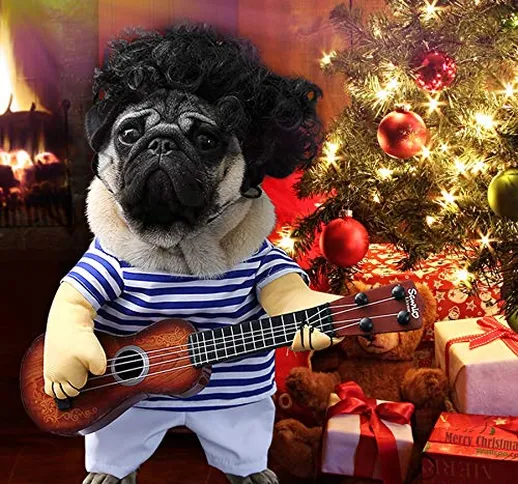 Idefair Costumi divertenti per cani e chitarre Abbigliamento per cani per cucciolo piccolo...