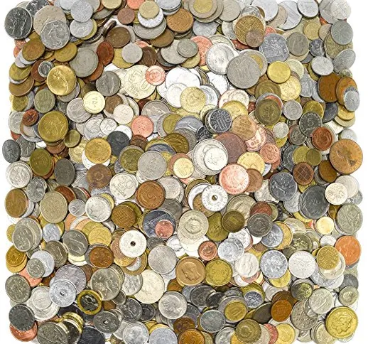 5lb CIRCULATED WORLD FORIEGN COINS,HEAVIER,LARGER,OLDER,A MIX OF OLD AND NEW!World coin co...