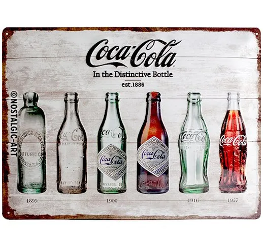 Nostalgic-Art Targa Vintage Cola – Bottle Timeline – Idea Regalo per Amanti della Coca, in...