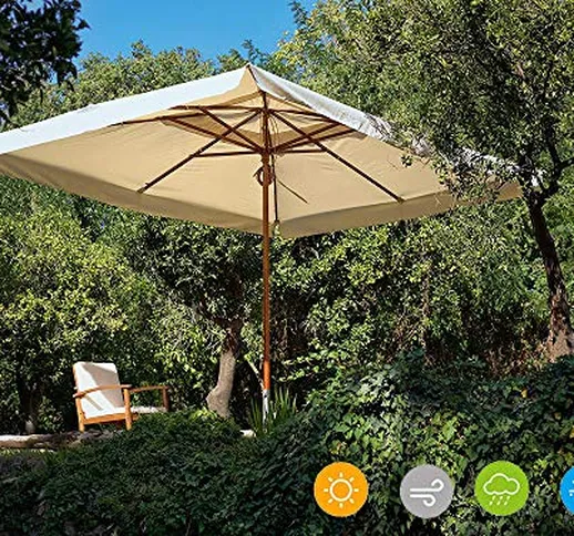 Ldoons Garden Oasis Ombrellone da Giardino, Ombrellone Decentrato da Giardino, 3 x 4 Metri...