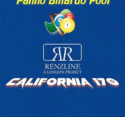 Renzline by Longoni Panno Biliardo Pool California Blu cm.340x170 Copertura Piano e sponde...