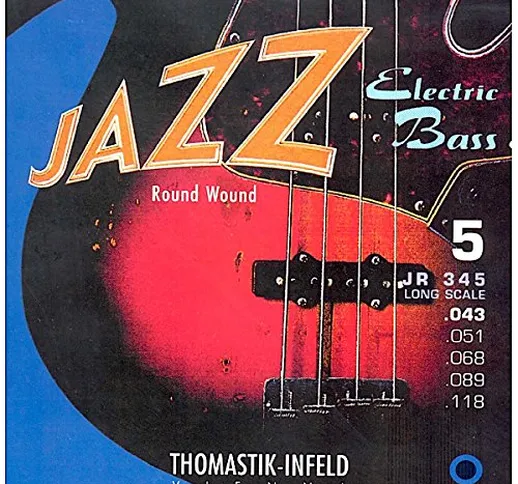 Thomastik Corde per basso elettrica Jazz Bass Serie Nickel Round Wound Roundcore set 5 cor...