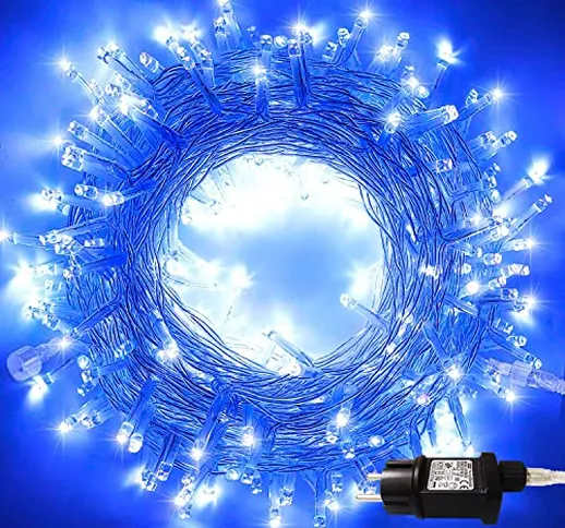 Luci per albero di natale blu, 200 LEDs 23m Catene luminose, Halloween Decorazioni nataliz...