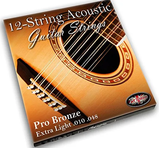 Adagio Pro, Corde per chitarra acustica a 12 corde, 12 corde - in bronzo 80/20 (calibro ex...