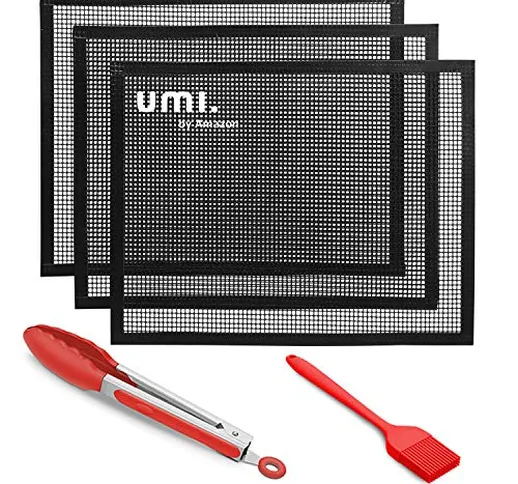 UMI. by Amazon - BBQ Griglia Tappetini in Rete Stuoie Barbecue, Antiaderente Riutilizzabil...