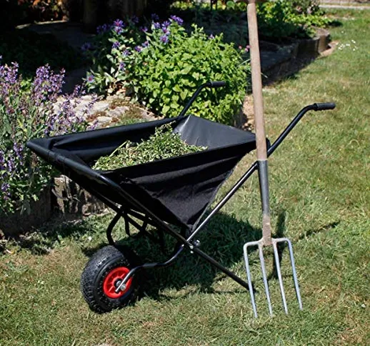 ECD Germany Carriola Pieghevole da Giardino Ripiegabile con Vasca Capacità 56 L - in Accia...