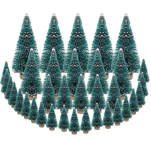 DECARETA 35 Pezzi Mini Albero di Natale Innevato Mini Albero di Natale Artificiale 4.5 / 6...