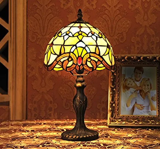 Gweat Lampada da 8 pollici barocco europeo tiffany lampada da tavolo Bedroom Lampada da co...