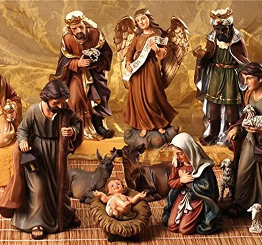 Idea Natale: Presepe natività composto da 11 statue alte fino a 20 cm