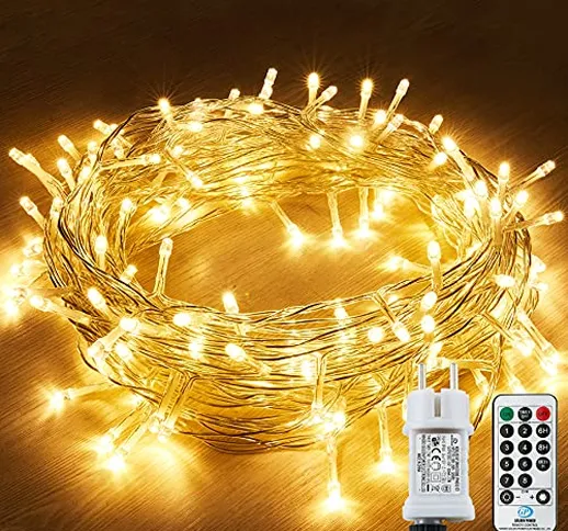 Catena Luminosa Esterno, 12M/ 120 LED, Luci di Natale con 8 Modalità, Impermeabile IP44 +...