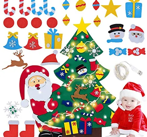 Felt Christmas Tree,Staccabili per i Bambini DIY Natale Albero Regali,DIY Albero di Natale...