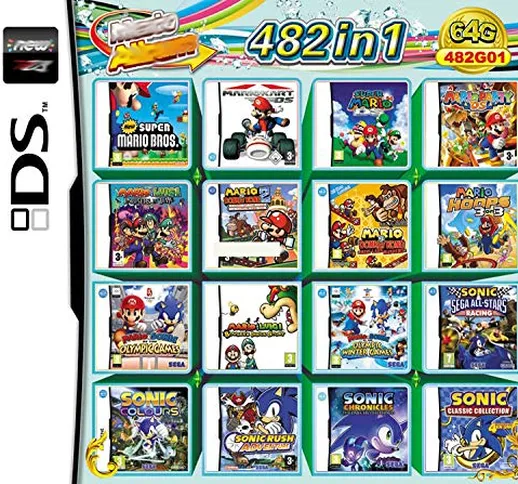 482 giochi in 1 NDS Game Pack Cartuccia Super Combo per NDS DS 2DS NDSL NDSI Nuovo 3DS XL