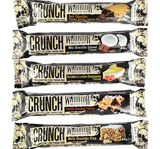 [SPEDIZIONE EXPRESS FREE] 6x WARRIOR CRUNCH PROTEIN BAR 64g (GUSTI ASSORTITI) MIN 20g PROT...