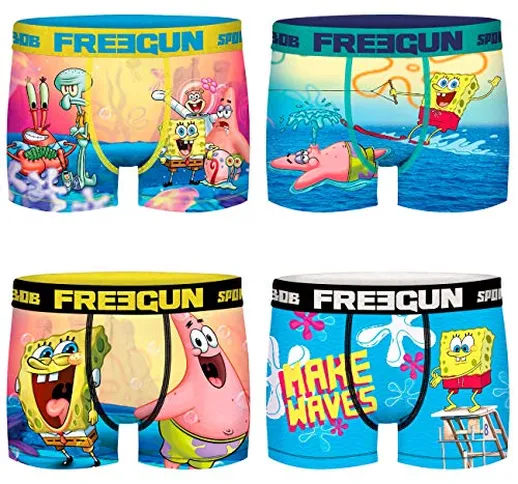 FreEGUN Spongebob - Boxer da ragazzo Spongebob Patrick Thaddäus Bikini Bottom Comic Stampa...