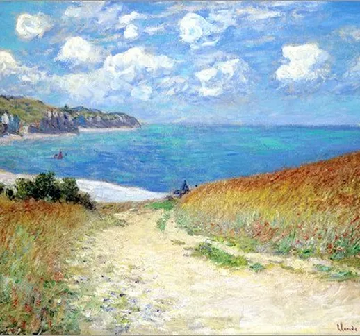 Poster 70 x 50 cm: Path Through The Wheat at Pourville di Claude Monet - Stampa Artistica...