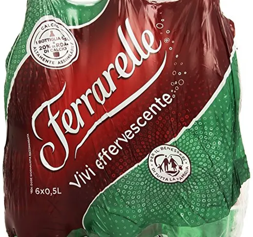 Ferrarelle Acqua Minerale Effervescente Naturale, 6 x 0.5L