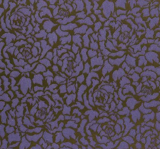 Carta da parati goffrata EDEM 830-29 di lusso a fiori peonie in violetto blu bronzo glitte...