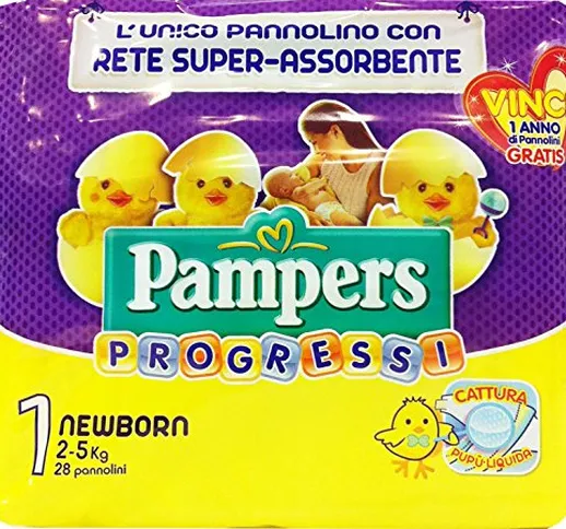 PAMPERS Pannol.B.Progressi Newborn Taglia '1' 2-5 Kg 28 Pz