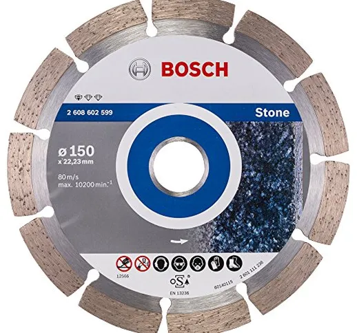 Bosch Disco Diamantato per Pietra, 150 mm, con Alesatura di 22-23 cm