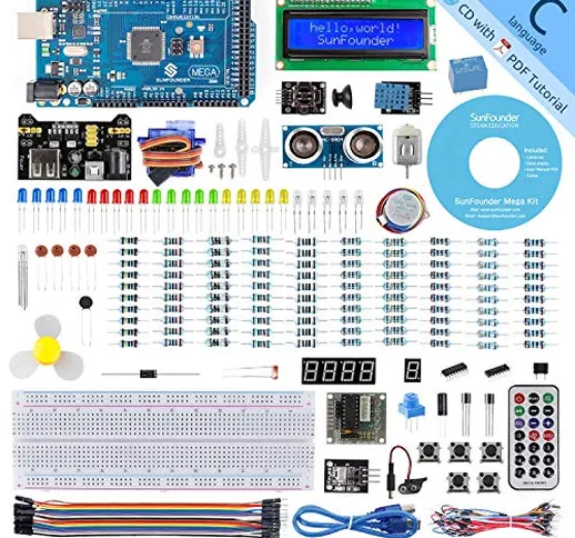 SUNFOUNDER New Mega Project Super Kit with Tutorial Compatible with Arduino Uno R3 Mega 25...