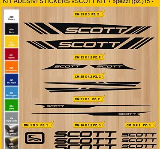 Adesivi Bici Scott_Kit 7_ Kit Adesivi Stickers 15 Pezzi -Scegli SUBITO Colore- Bike Cycle...