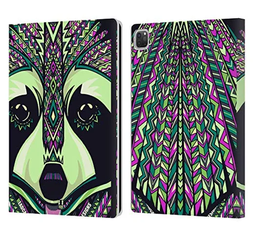 Head Case Designs Orsetto Lavatore Volti di Animali Aztechi 2 Cover in Pelle a Portafoglio...