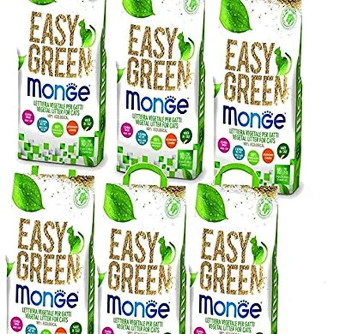 lettiera VEGETALE MONGE Easy Green Gatto Gatti furetti rettili Cat 10 Litri biodegradabile...