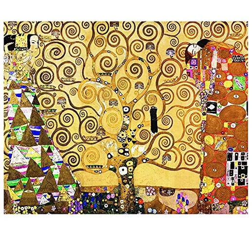 LegendArte - Stampa su Tela - L'Albero della Vita - Gustav Klimt - Quadro su Tela, Decoraz...